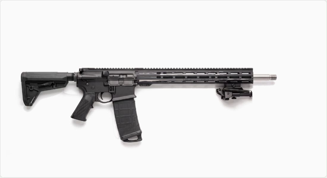 Harris S-BRM 6-9 in Swivel Bipod on a AR-10