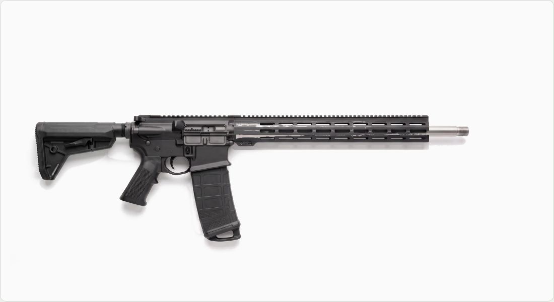 NBS AR-10 High-Profile Free Float M-LOK Handguard, 15" on a AR-10