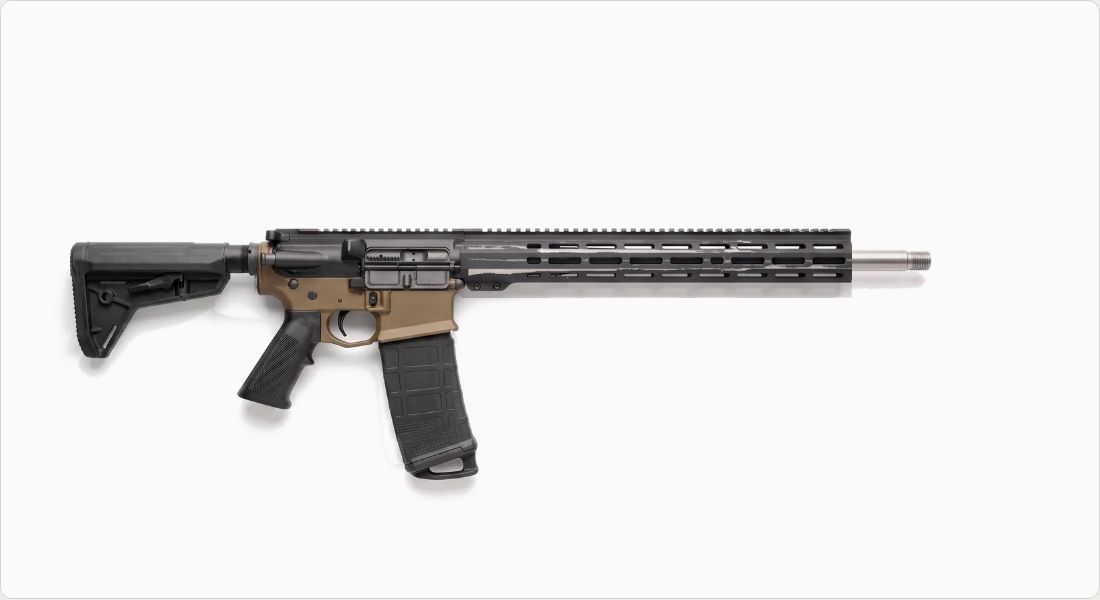 Aero Precision M5 .308 Stripped Lower Receiver, DPMS Cut, FDE Cerakote on a AR-10