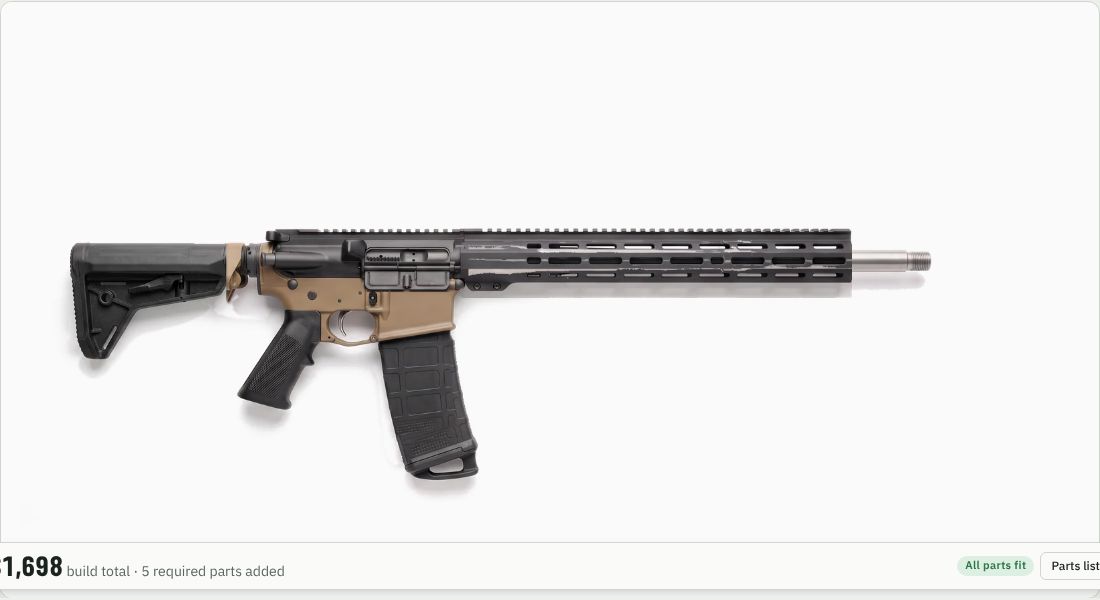 Aero Precision M5 Complete Lower Receiver, MOE Grip & PRS Rifle Stock, FDE on a AR-10