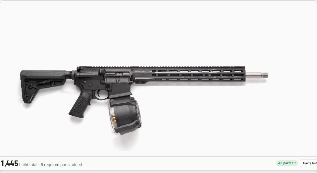 Magpul D50 PMAG 7.62 NATO Drum, 50 Round on a AR-10