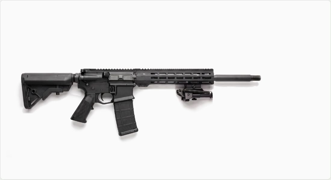 Harris S-BRM 6-9 in Swivel Bipod on a AR-15