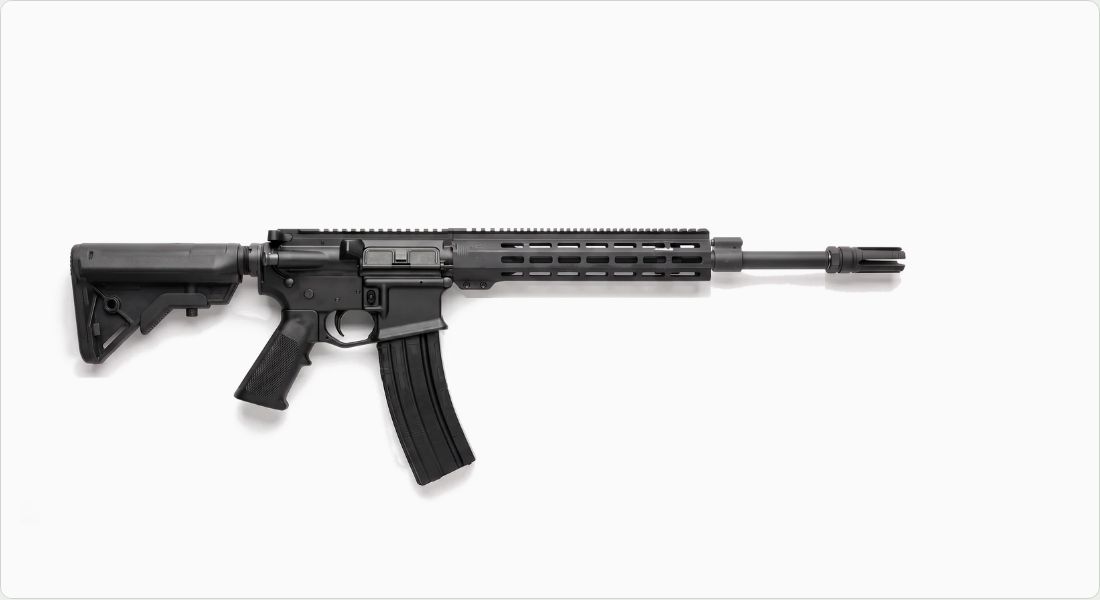 HUXWRX Flash Hider QD 6.5 5/8x24 on a AR-15