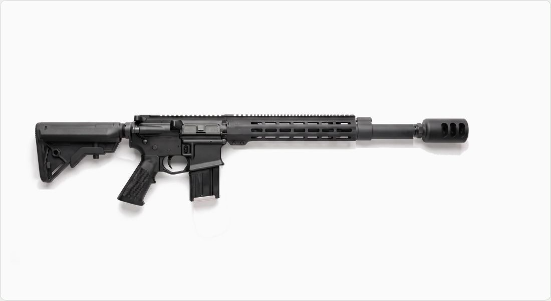 Ruger .450 Bushmaster Precision Hybrid Muzzle Brake (90641) on a AR-15