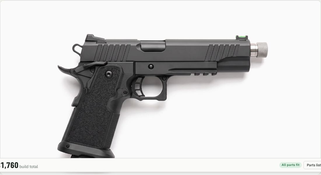 STI 5.0" Bull Barrel 9x19, Threaded 1/2x28 on a 2011