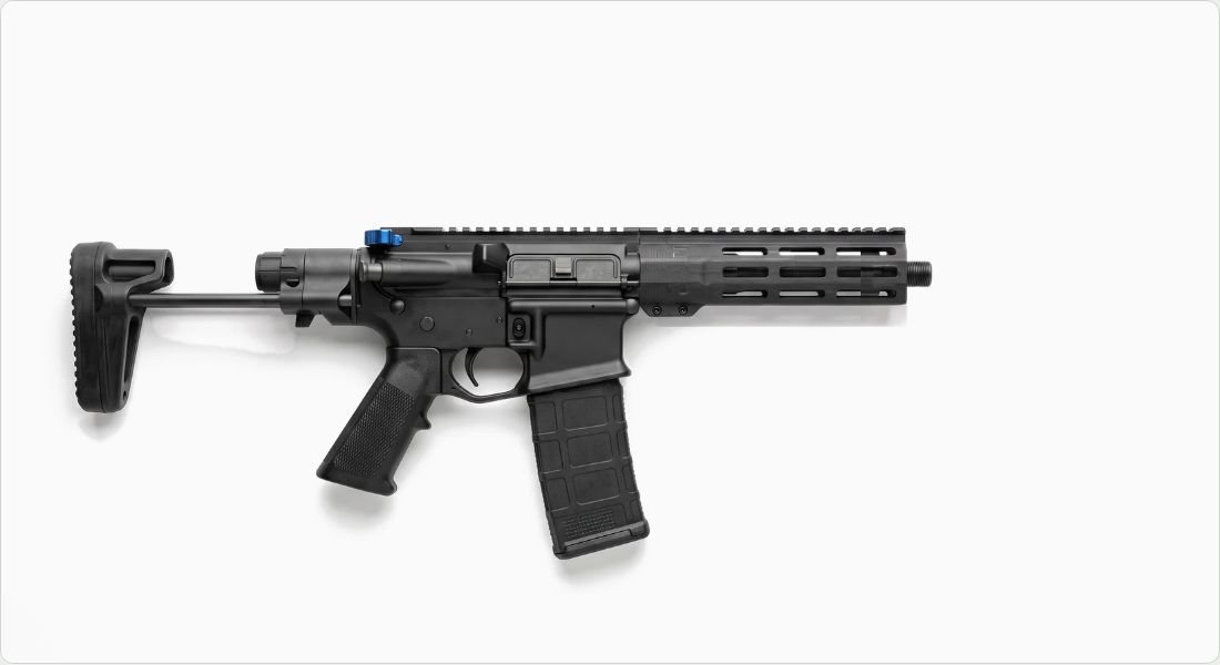 Breek Arms Sledgehammer Ambi Charging Handle (Mod2) on a AR PDW