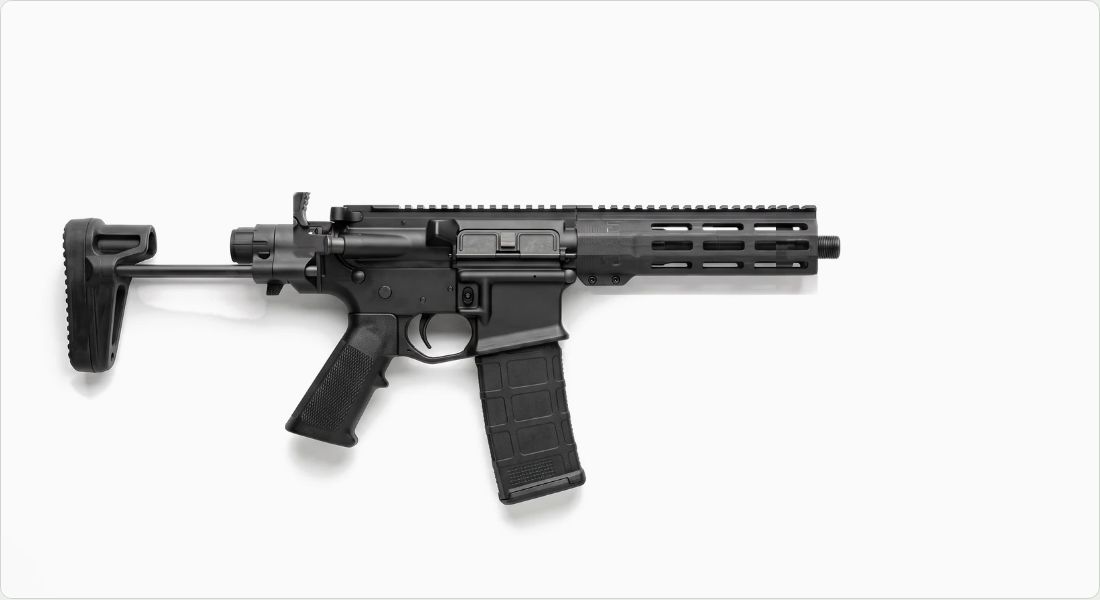 SilencerCo Gas Defeating Charging Handle (GDCH) on a AR PDW