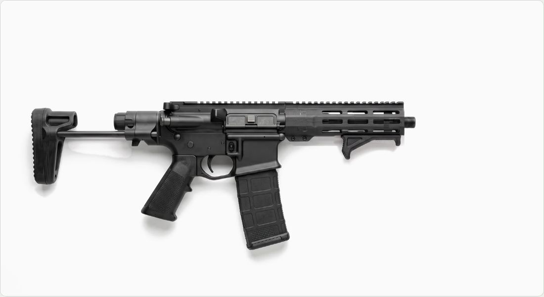 Arisaka Defense Hand Stop (M-LOK) on a AR PDW