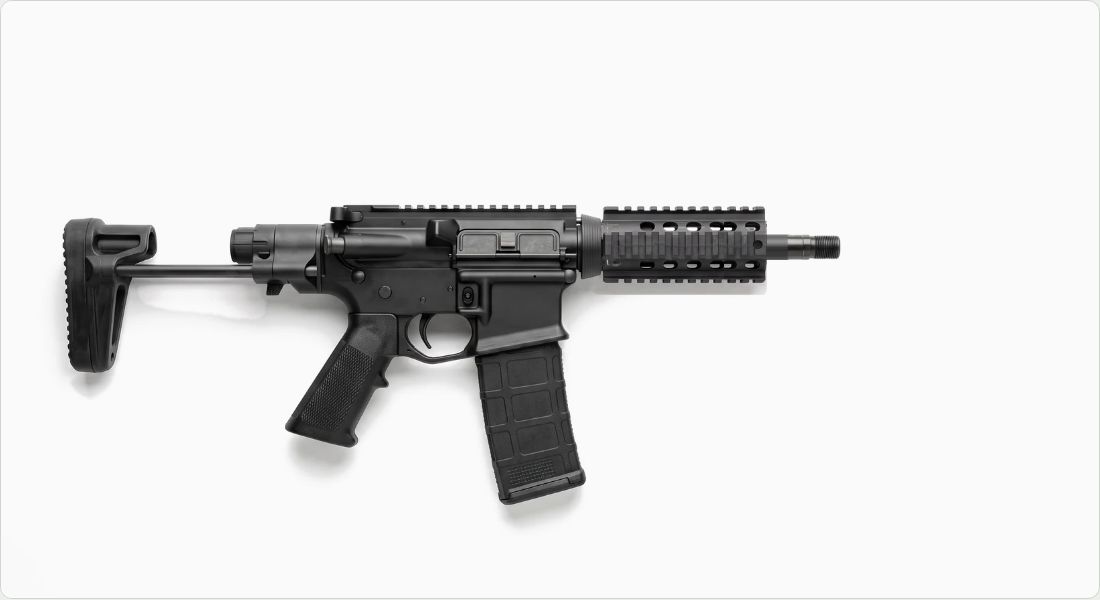 Quad rail handguard, 5.5 in on a AR PDW