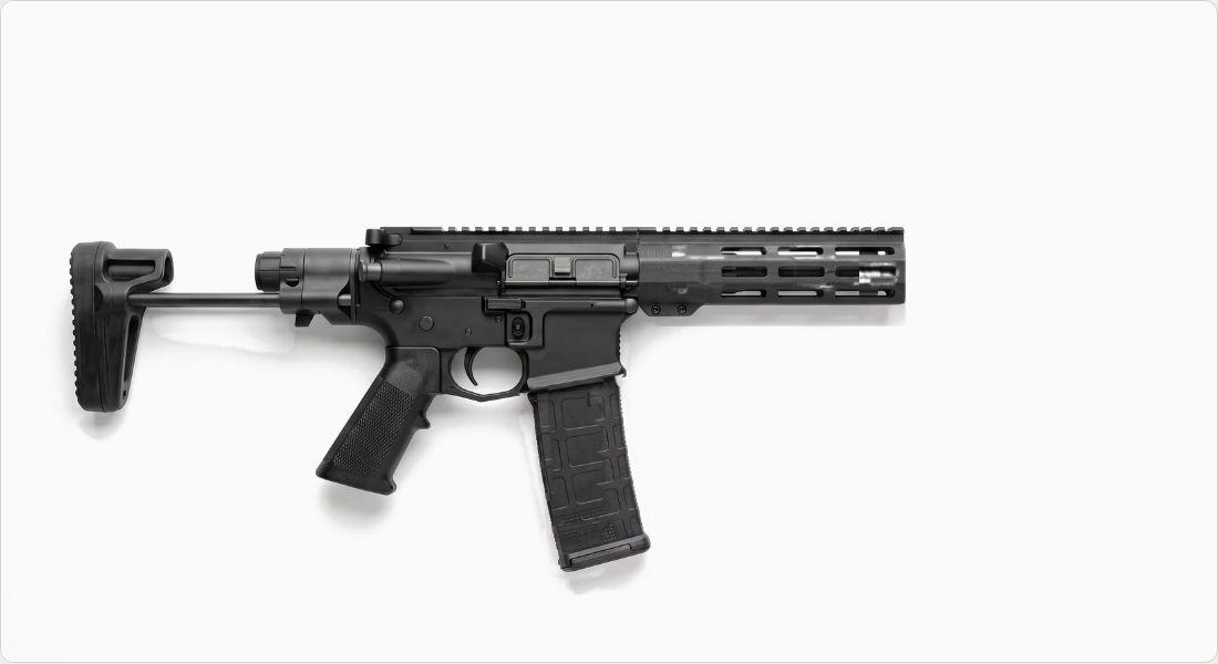 New Frontier Armory C-9 / AR-9 Stripped Billet Lower (Glock-style mags) on a AR PDW