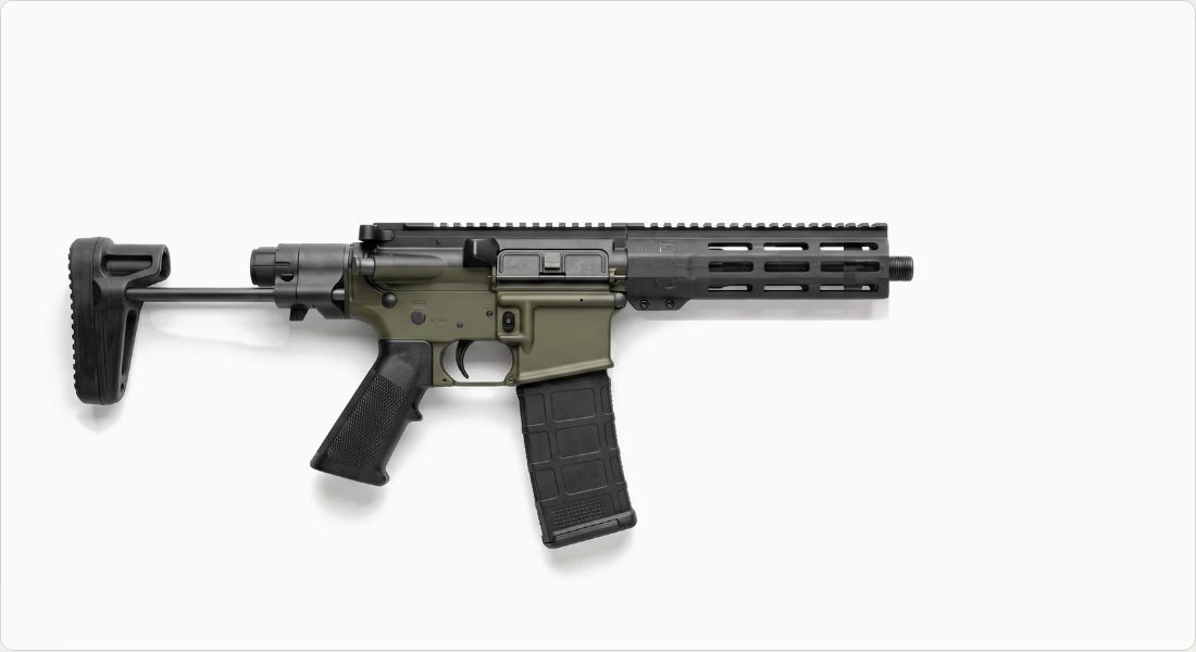 Forged lower, OD green Cerakote on a AR PDW