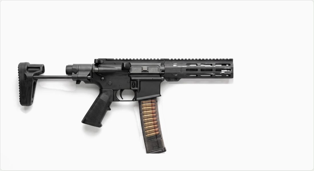 ETS Translucent 31-Round Glock 9mm Magazine (GLK-18) on a AR PDW