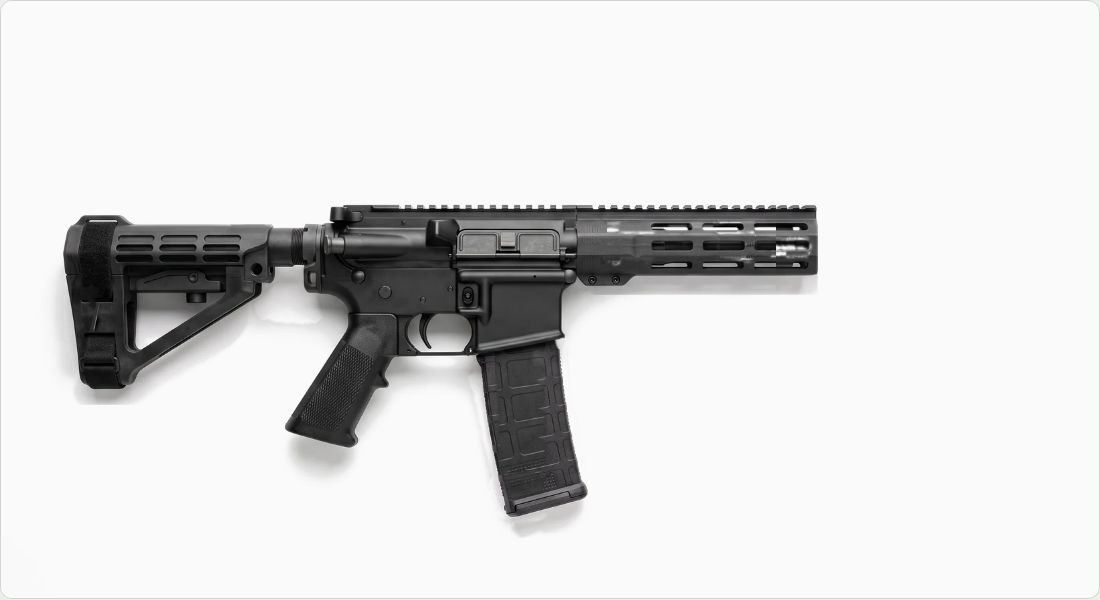 Dead Foot Arms SCW 4 Gen 2 Tailhook Pistol Brace (9mm) on a AR PDW