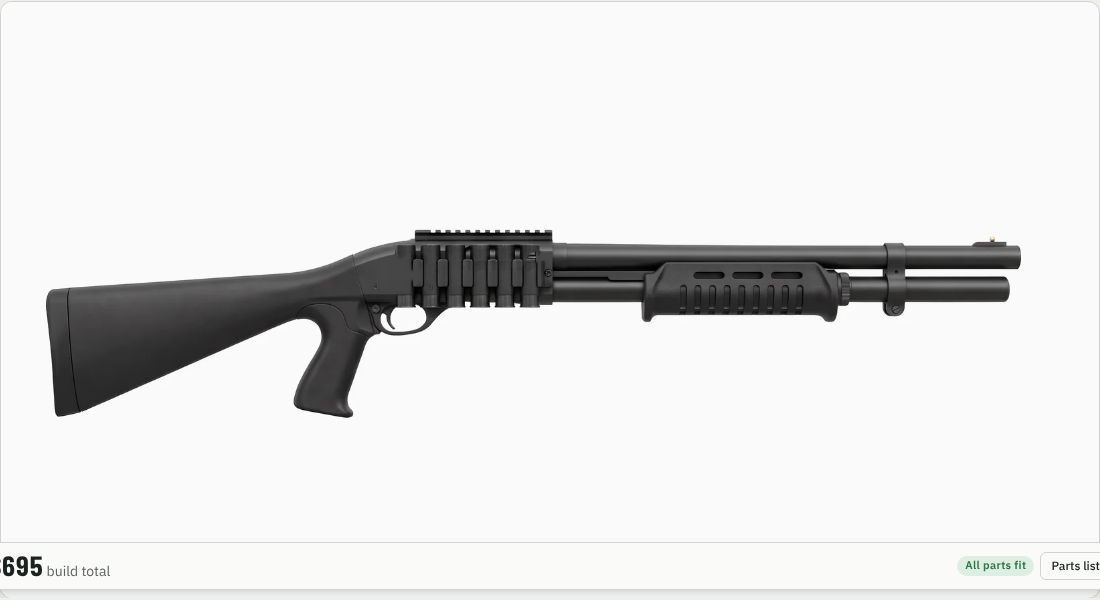Mesa Tactical SureShell 6-Shell Carrier with Rail (870) on a Shotgun