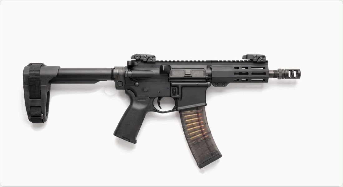 SIG Sauer MCX/MPX Folding Locking Pistol Brace (PCB) on a SMG