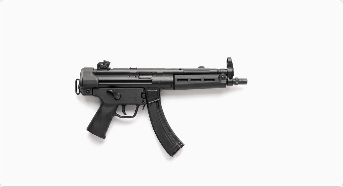 Heckler & Koch MP5 30-Round Steel Magazine (German OEM) on a SMG