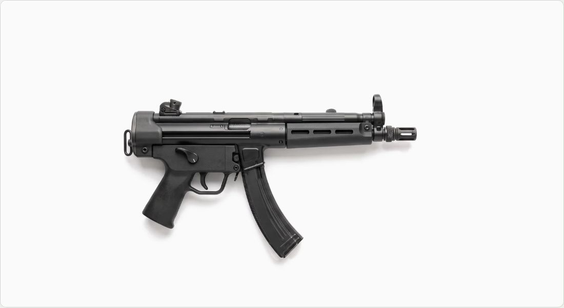 B&T QD Flash Hider for MP5 / APC9 (3-lug) on a SMG