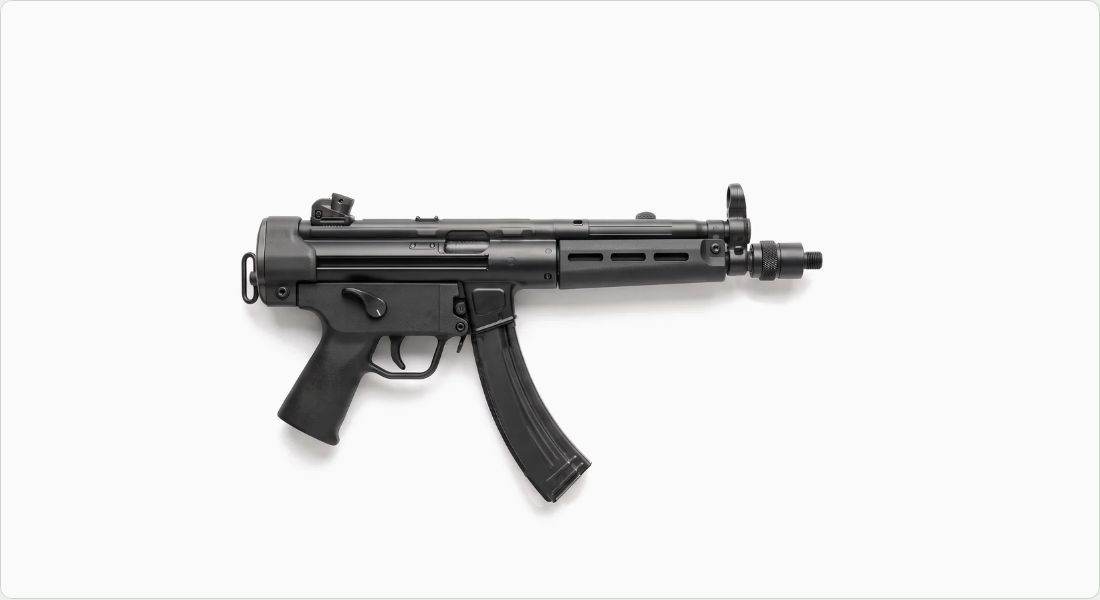 Gemtech 3-Lug MP5 QD Adapter 1/2-28 on a SMG